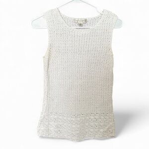 Vintage Casual Corner Knit Tank Womens Small White